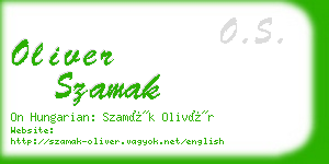 oliver szamak business card